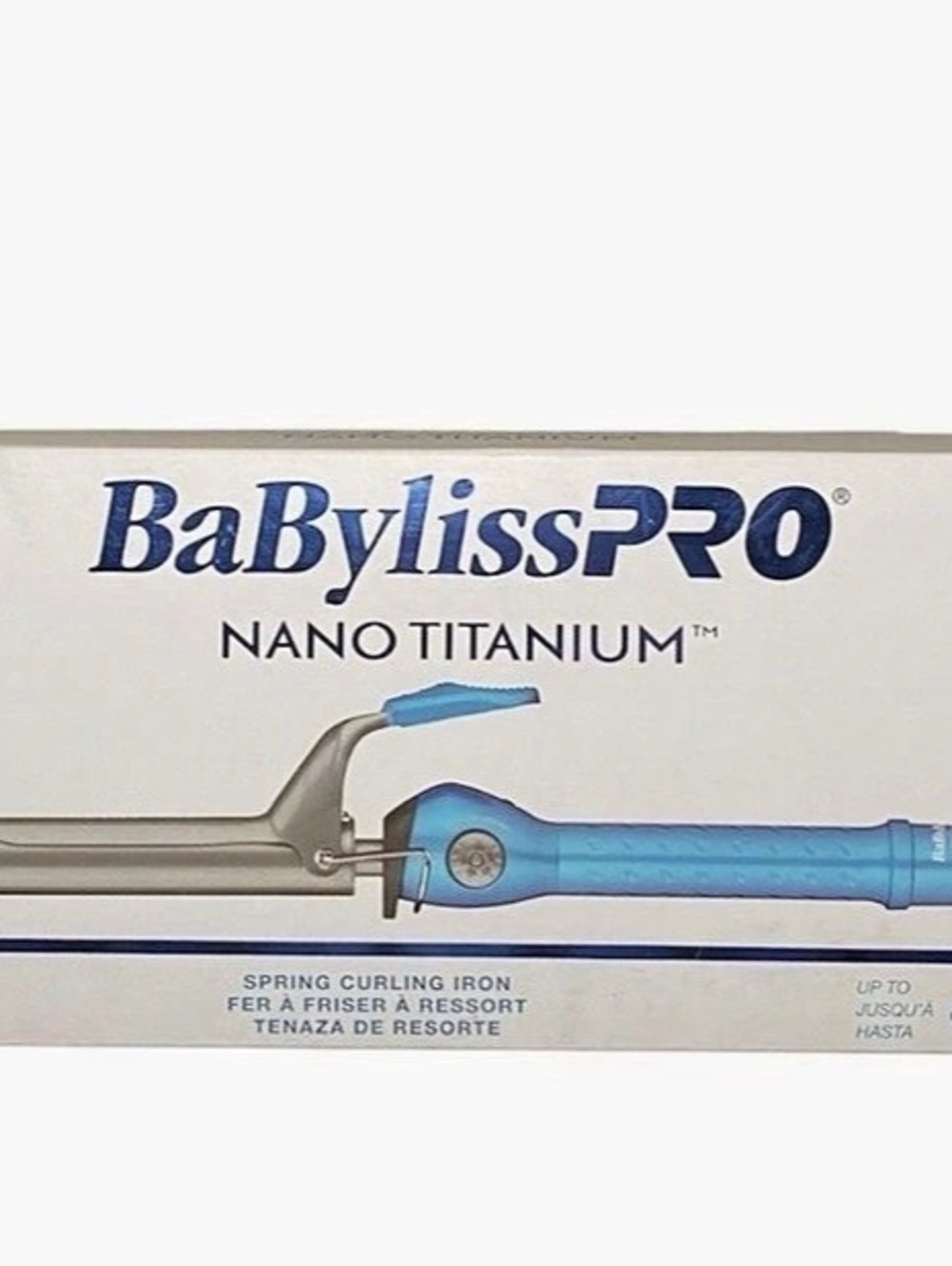 BaBylissPRO Nano Titanium 1" Spring Curling Iron Blue & Silver